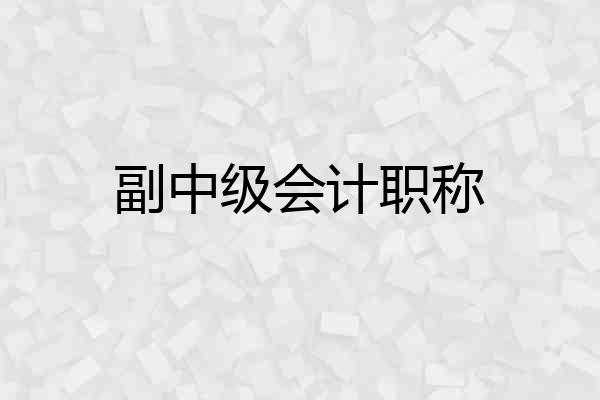 副中级会计职称