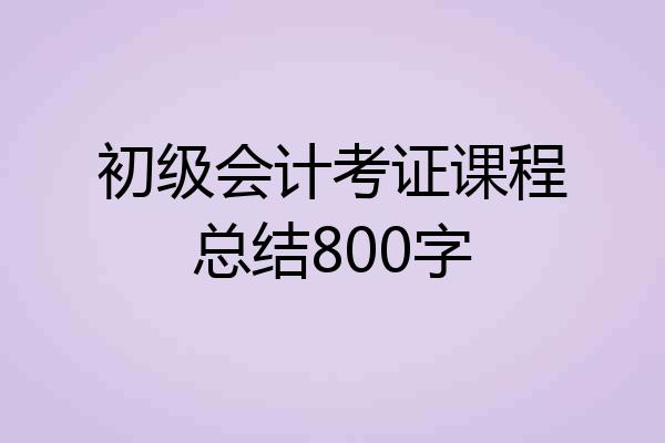 初级会计考证课程总结800字