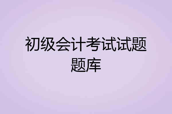 初级会计考试试题题库