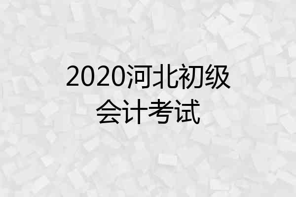 2020河北初级会计考试