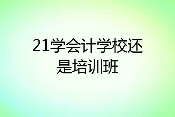 21学会计学校还是培训班