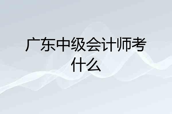 广东中级会计师考什么