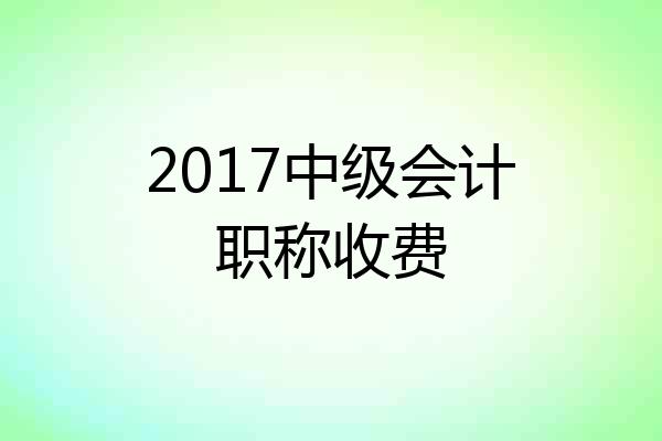 2017中级会计职称收费