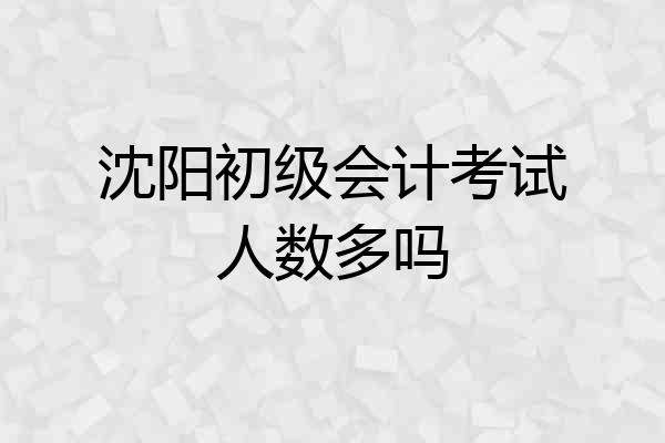 沈阳初级会计考试人数多吗