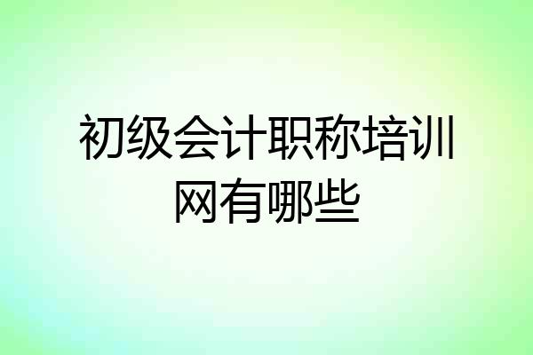初级会计职称培训网有哪些