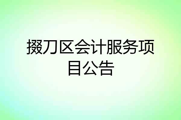 掇刀区会计服务项目公告