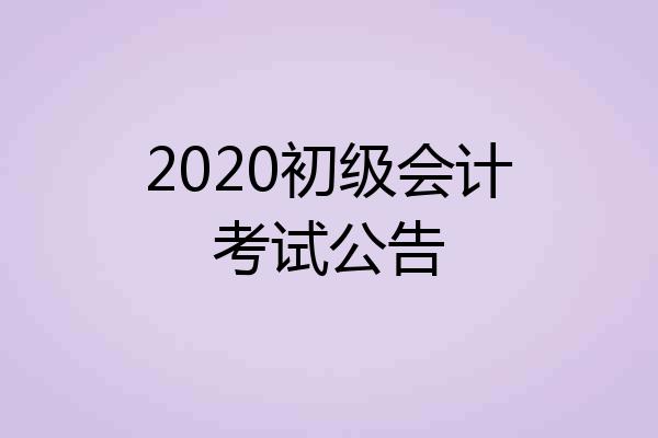 2020初级会计考试公告