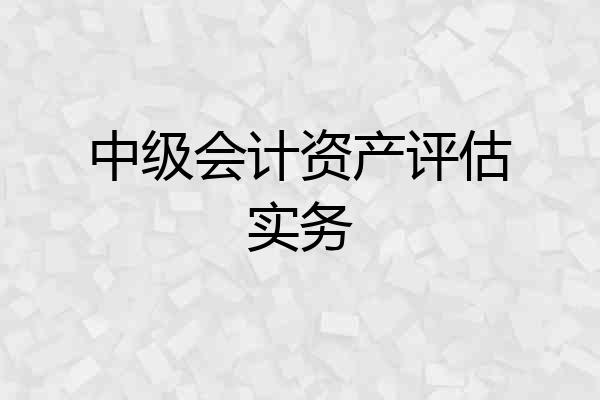 中级会计资产评估实务