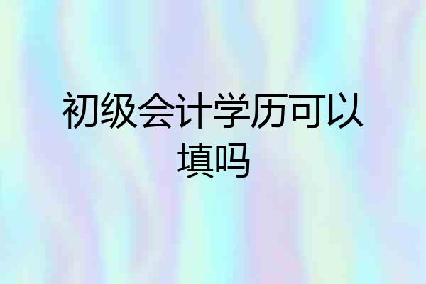 初级会计学历可以填吗