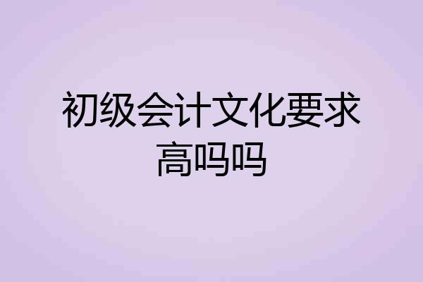 初级会计文化要求高吗吗