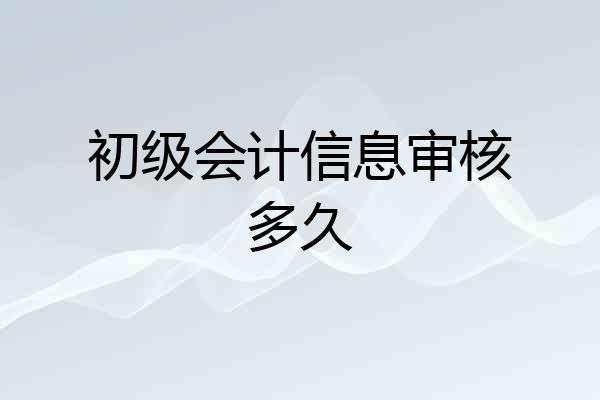 初级会计信息审核多久