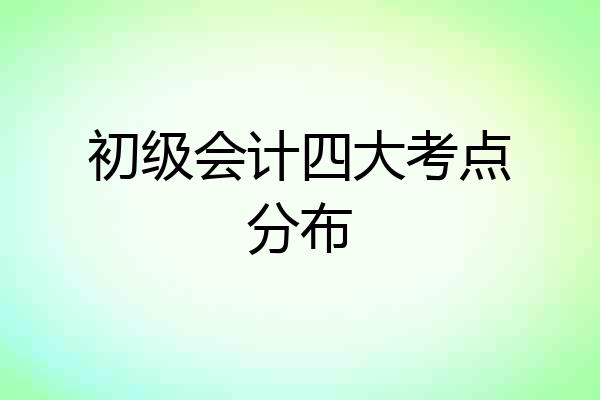 初级会计四大考点分布