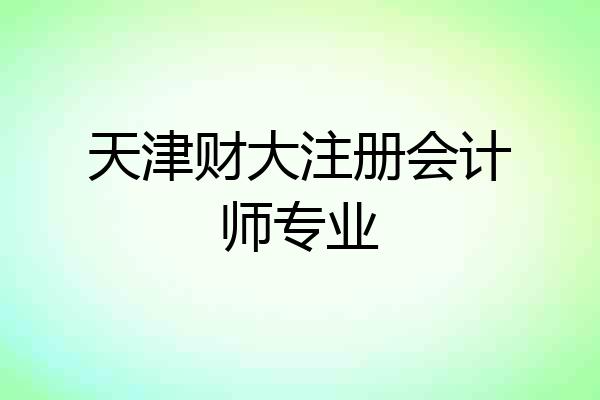 天津财大注册会计师专业