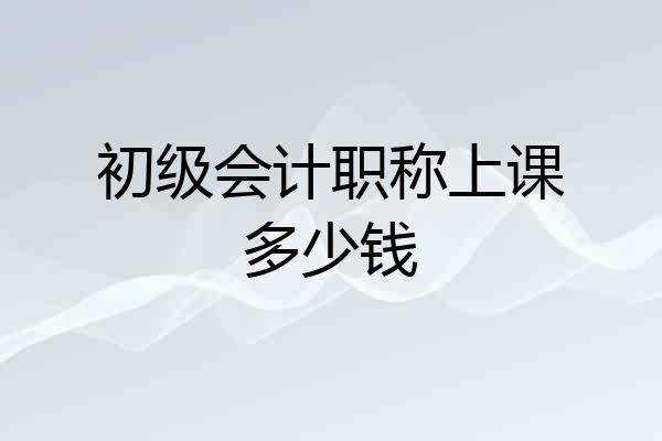 初级会计职称上课多少钱