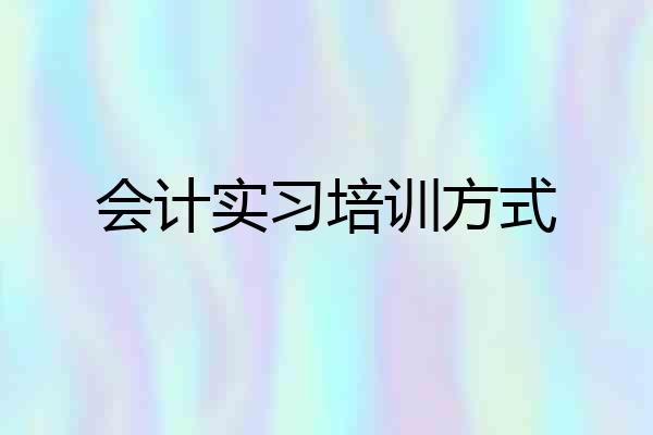 会计实习培训方式