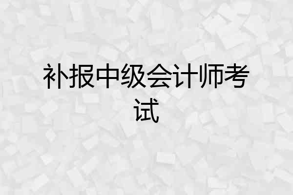 补报中级会计师考试