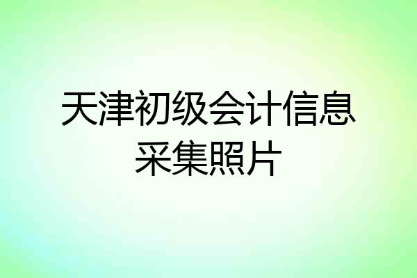 天津初级会计信息采集照片