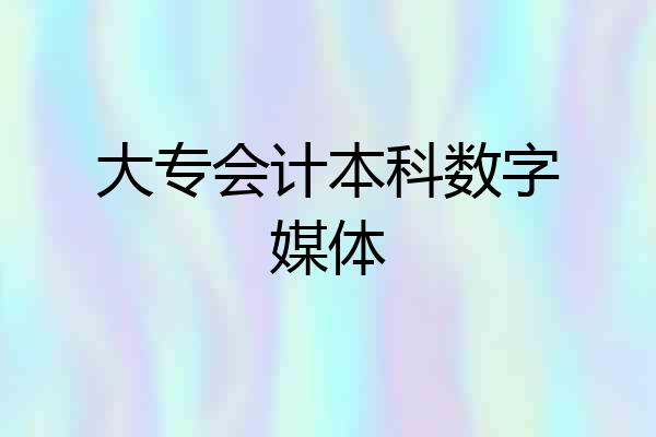 大专会计本科数字媒体