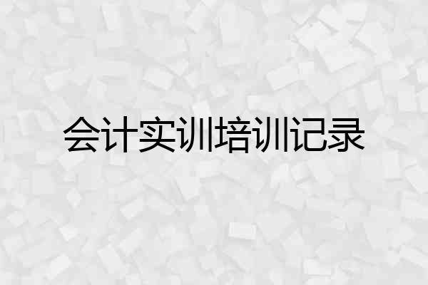 会计实训培训记录