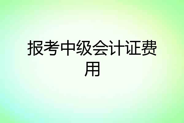 报考中级会计证费用