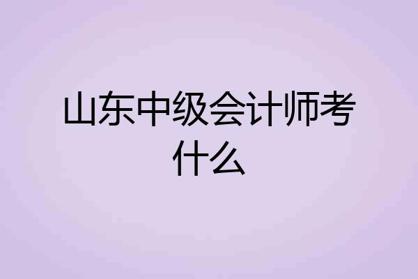 山东中级会计师考什么