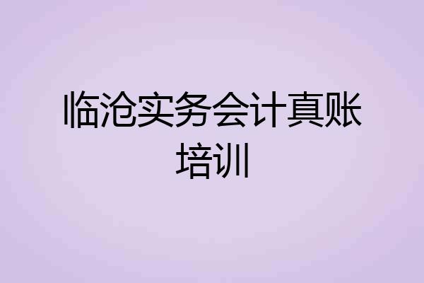 临沧实务会计真账培训