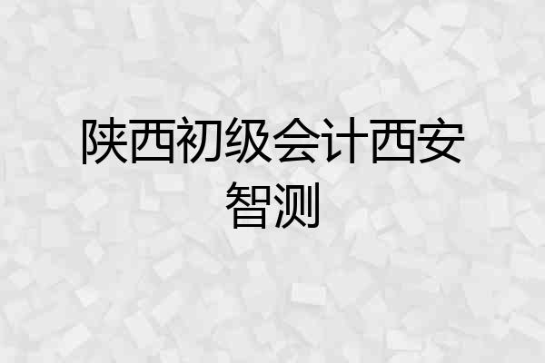 陕西初级会计西安智测