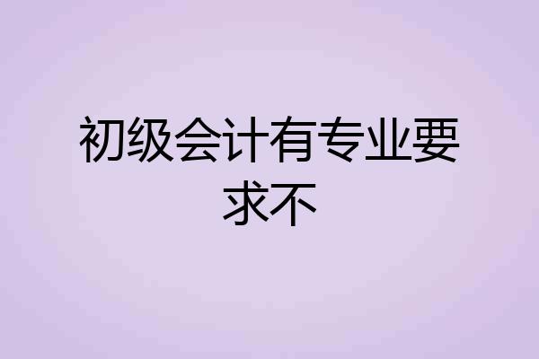初级会计有专业要求不