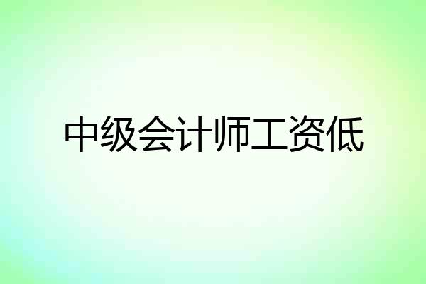 中级会计师工资低