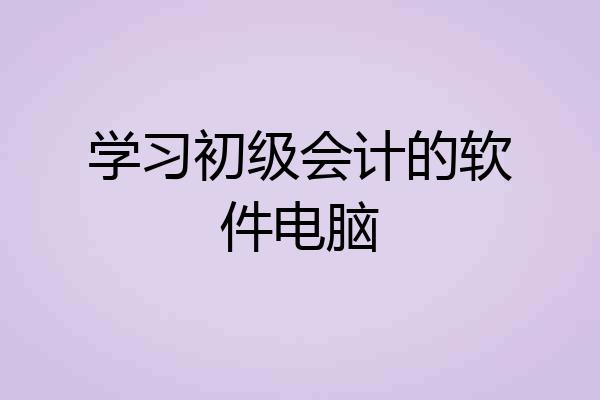 学习初级会计的软件电脑