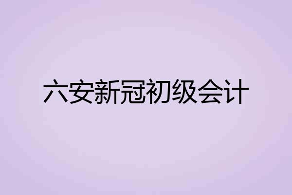 六安新冠初级会计