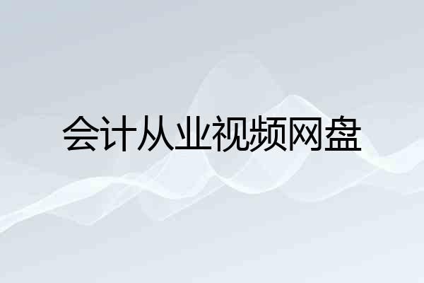 会计从业视频网盘