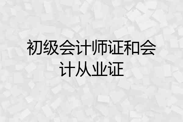 初级会计师证和会计从业证