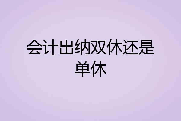 会计出纳双休还是单休