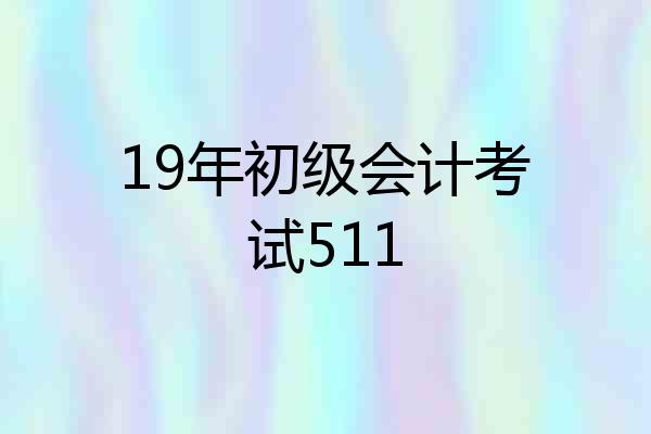 19年初级会计考试511