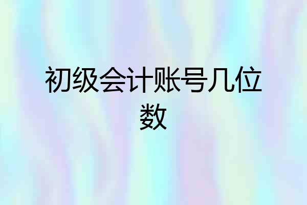 初级会计账号几位数