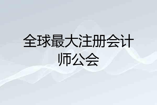 全球最大注册会计师公会