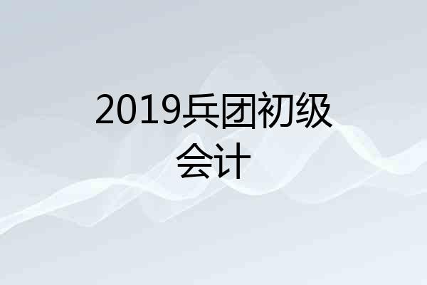 2019兵团初级会计