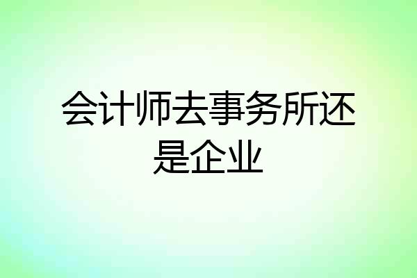 会计师去事务所还是企业