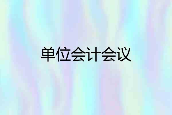 单位会计会议
