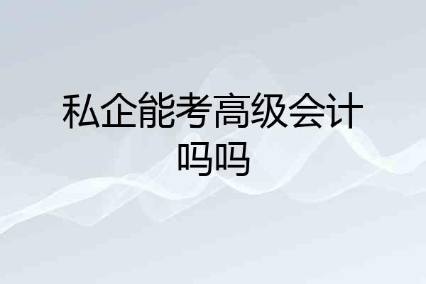 私企能考高级会计吗吗