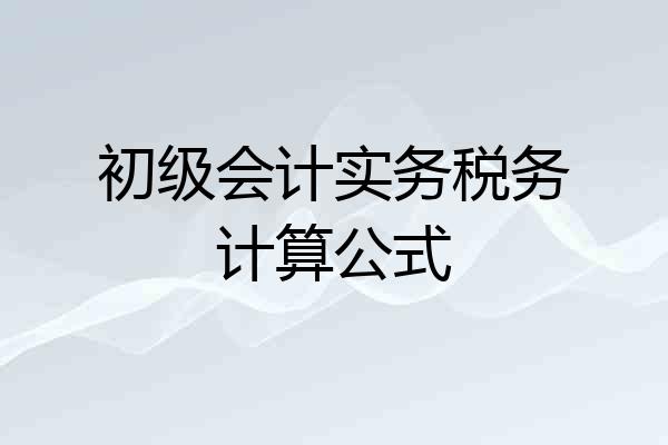初级会计实务税务计算公式