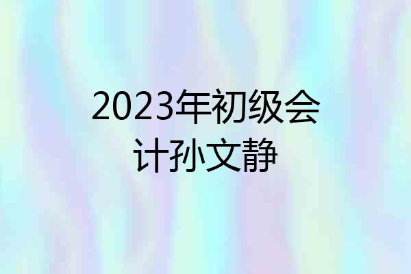 2023年初级会计孙文静