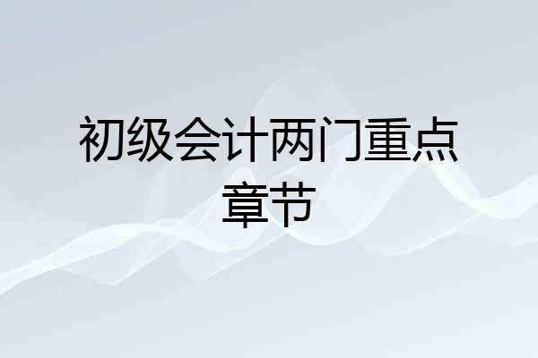 初级会计两门重点章节