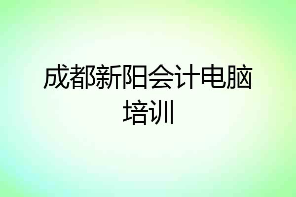 成都新阳会计电脑培训
