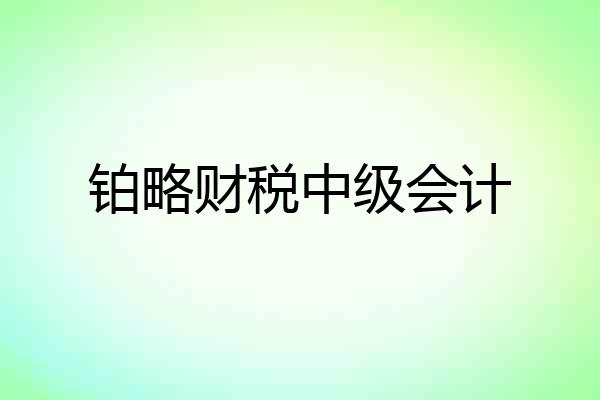 铂略财税中级会计