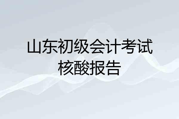 山东初级会计考试核酸报告