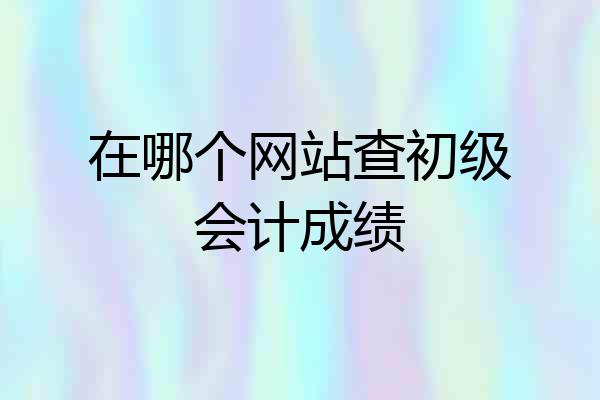 在哪个网站查初级会计成绩