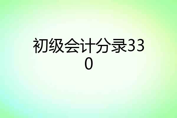 初级会计分录330