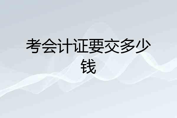 考会计证要交多少钱